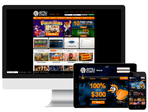 An image of Emu Casino on multiple platforms
