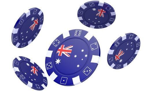 image of casino chips with Australian flag