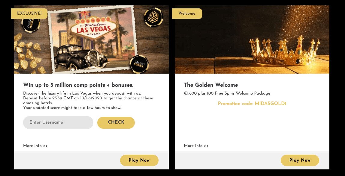 Casino Midas Promotions
