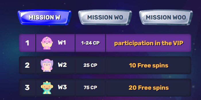 Woo Casino Missions