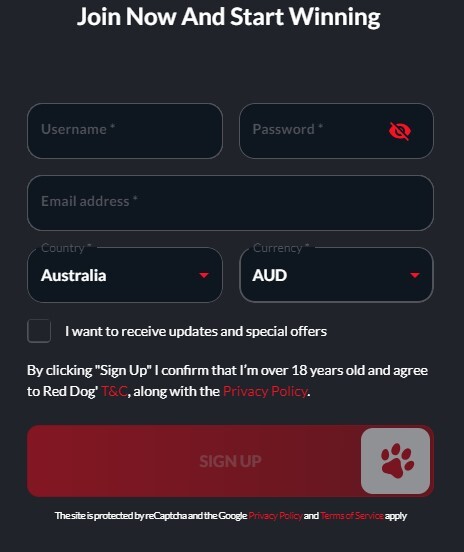 Red Dog Registration 1