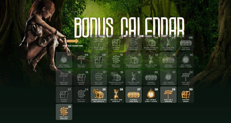 Jackpot Jill Casino - Bonus calendar