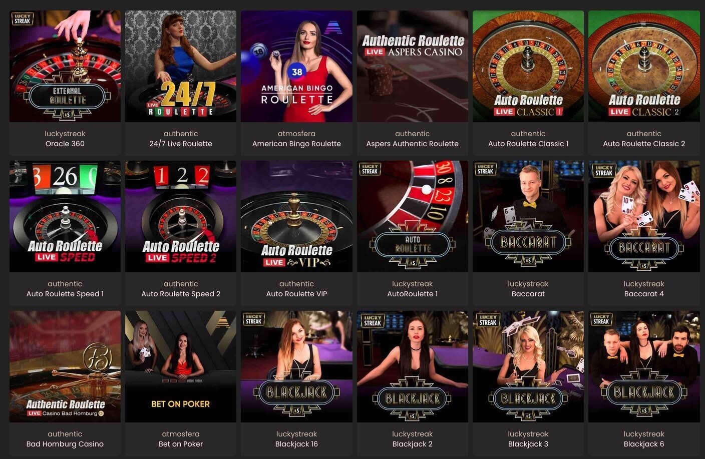 National Casino live games