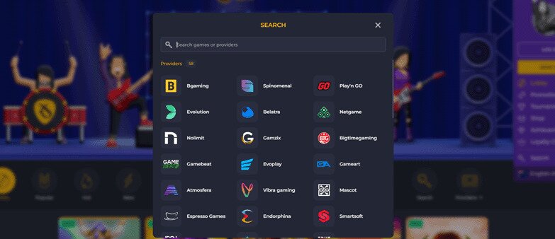 Rolling Slots Casino Providers
