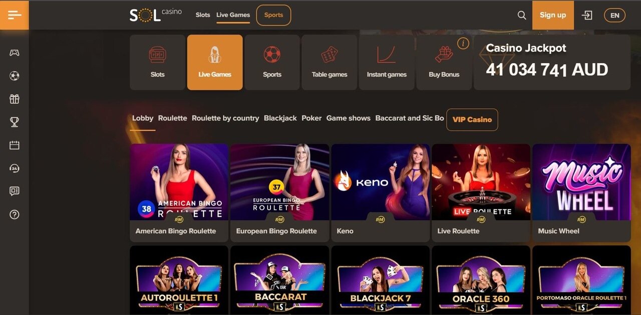 SOL Casino games