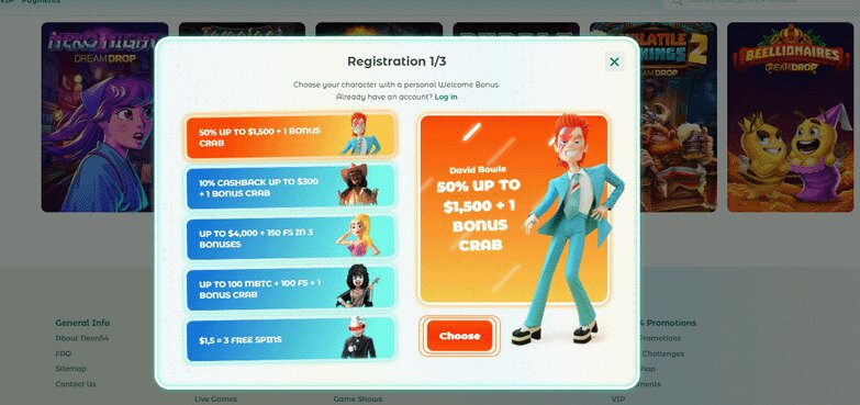Neon54 Casino Bonus Shop