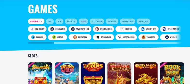 OhMySpins! Casino Games Providers
