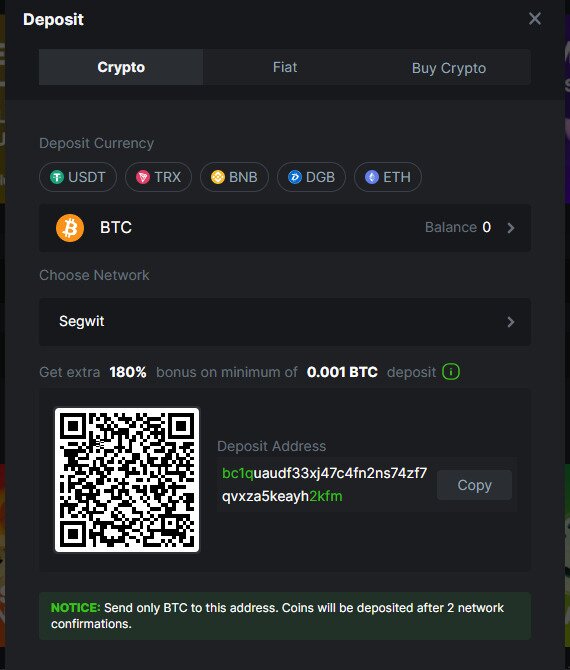 BC.Game Crypto deposit page 1