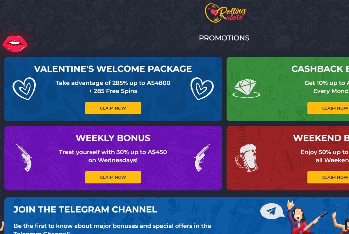 rolling slots promos