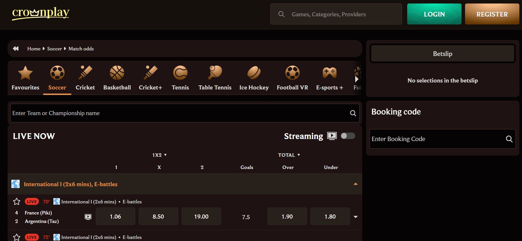 crownplay casino live betting
