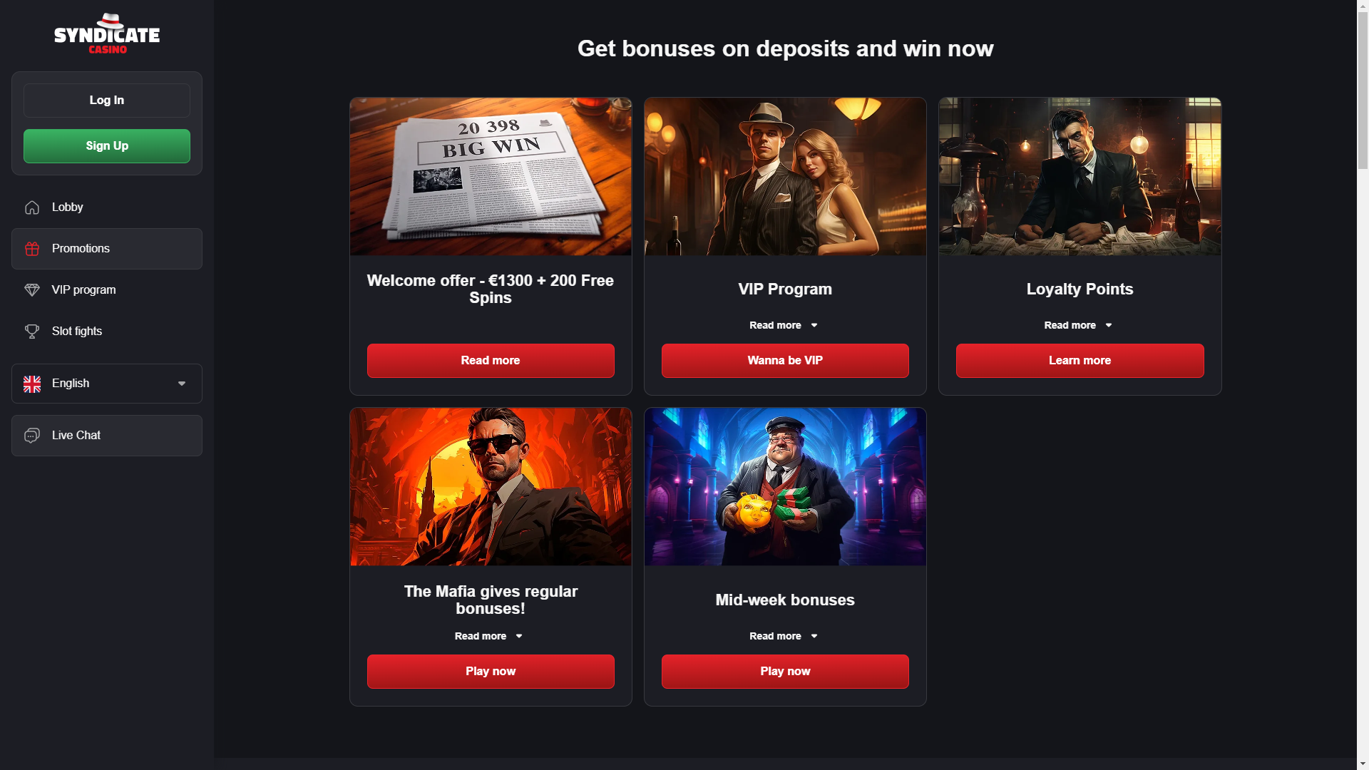 other available promotions at Syndicate casino