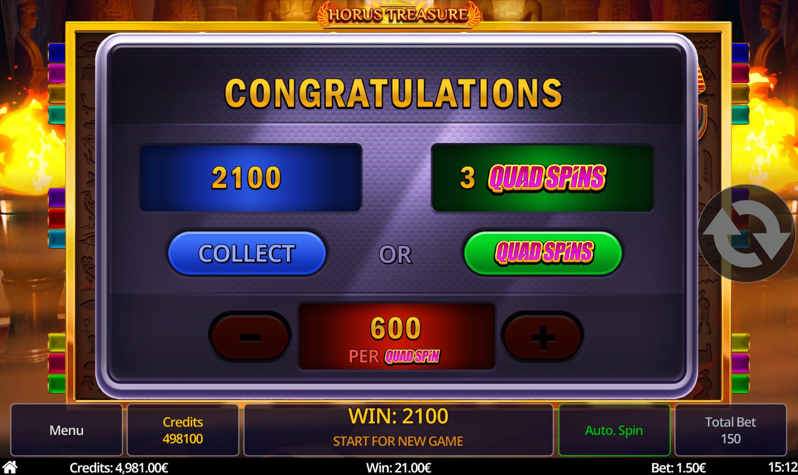 Horus Treasure Quadspin