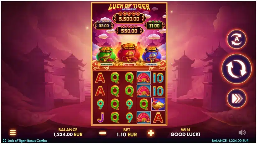 Luck of tiger bonus combo gameplay
