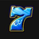 777 Hot reels supercharged Blue 7 symbol