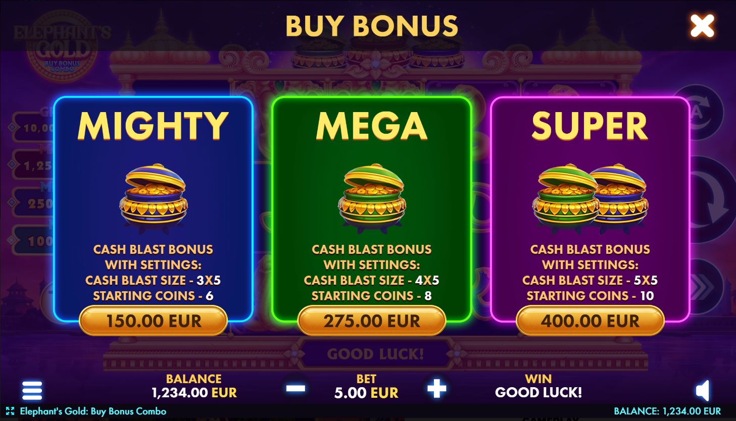 Elephant-s-Gold_-Buy-Bonus-Combo buy bonus screen1