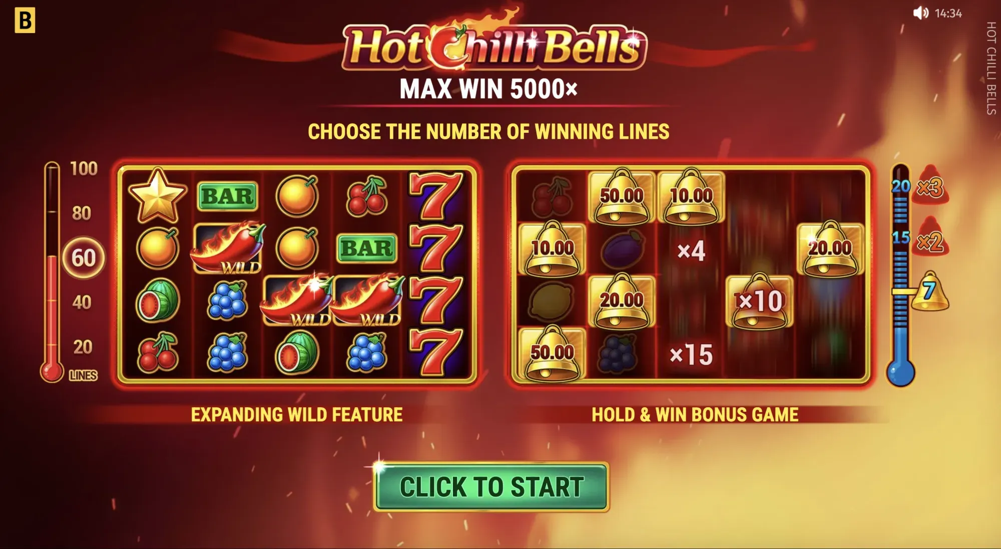 Hot Chilli bells Game features