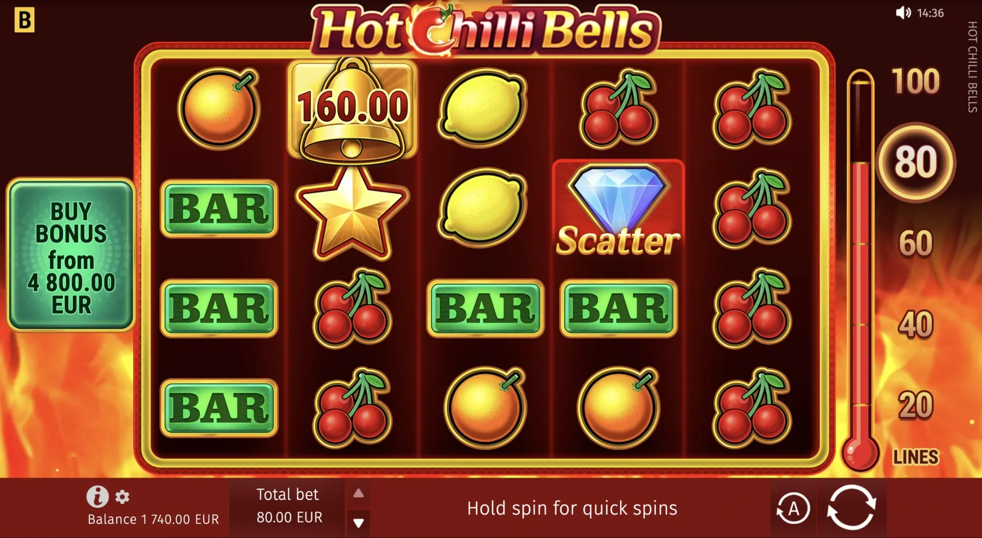 Hot Chilli Bells Play screen two