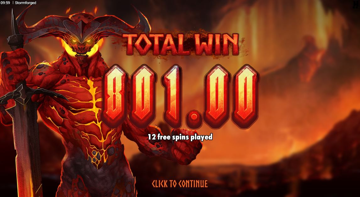 Stormforged big win from free spins