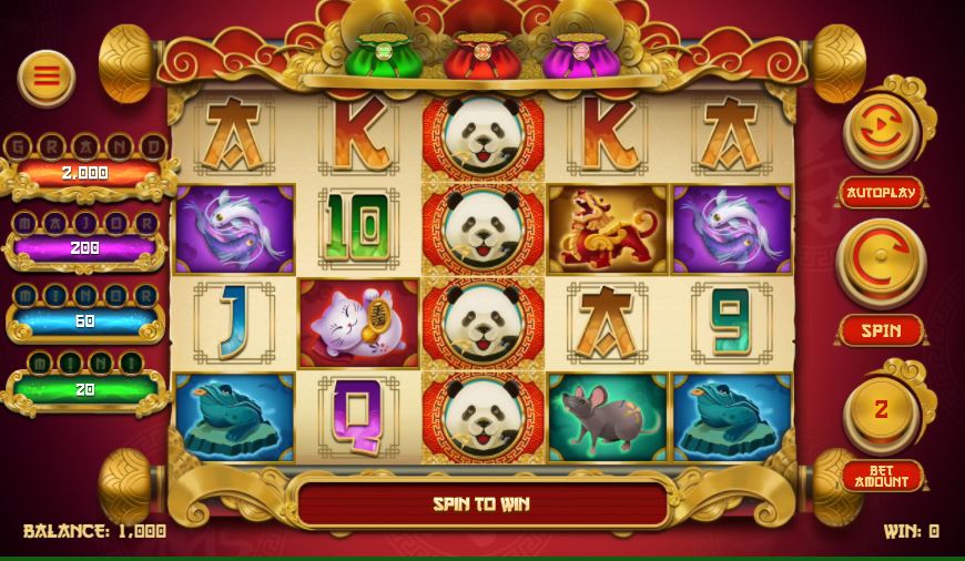 Cai Fu Dai Panda Play Screen