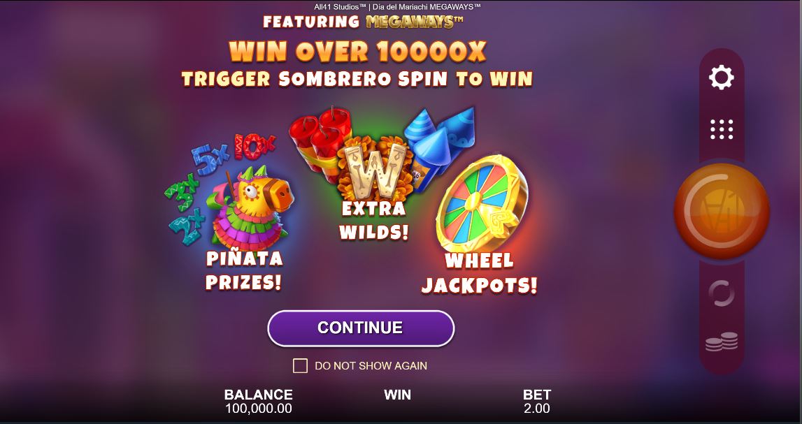 Dia Del Mariachi Megaways - Gameplay screen 1