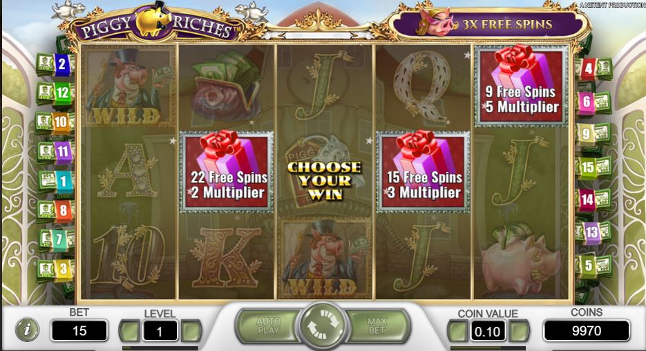Piggy Riches Playscreen Scatters win