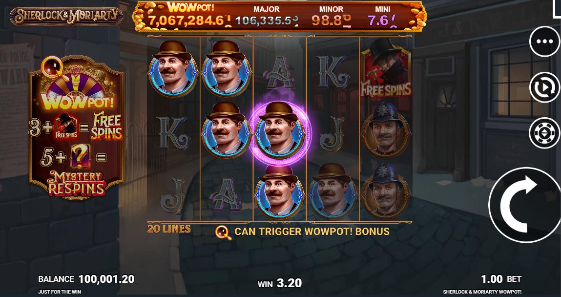 Sherlock and Moriarty Wowpot Game play 2