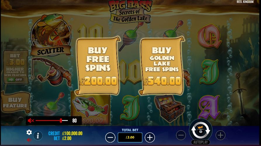 Big Bass Secrets of the Golden Lake Gameplay screen 3