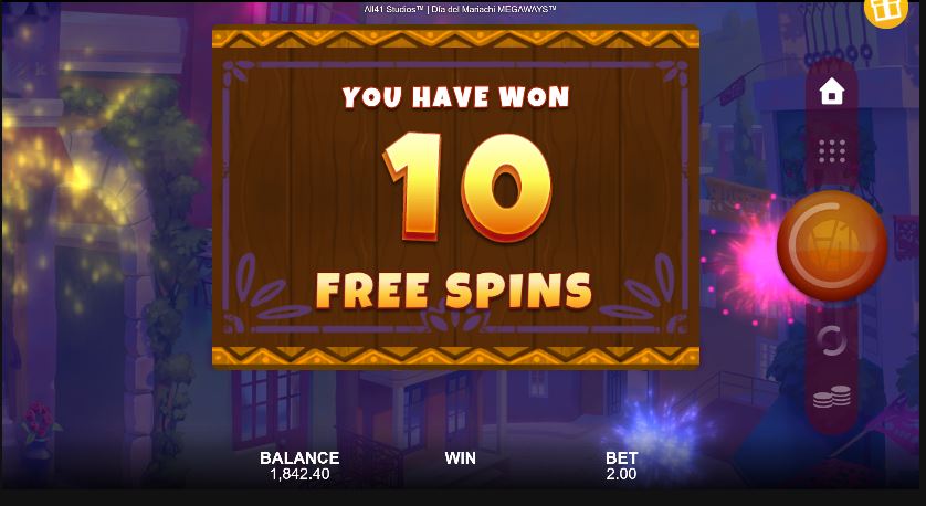 Dia Del Mariachi Megaways - 10 free spins Screen