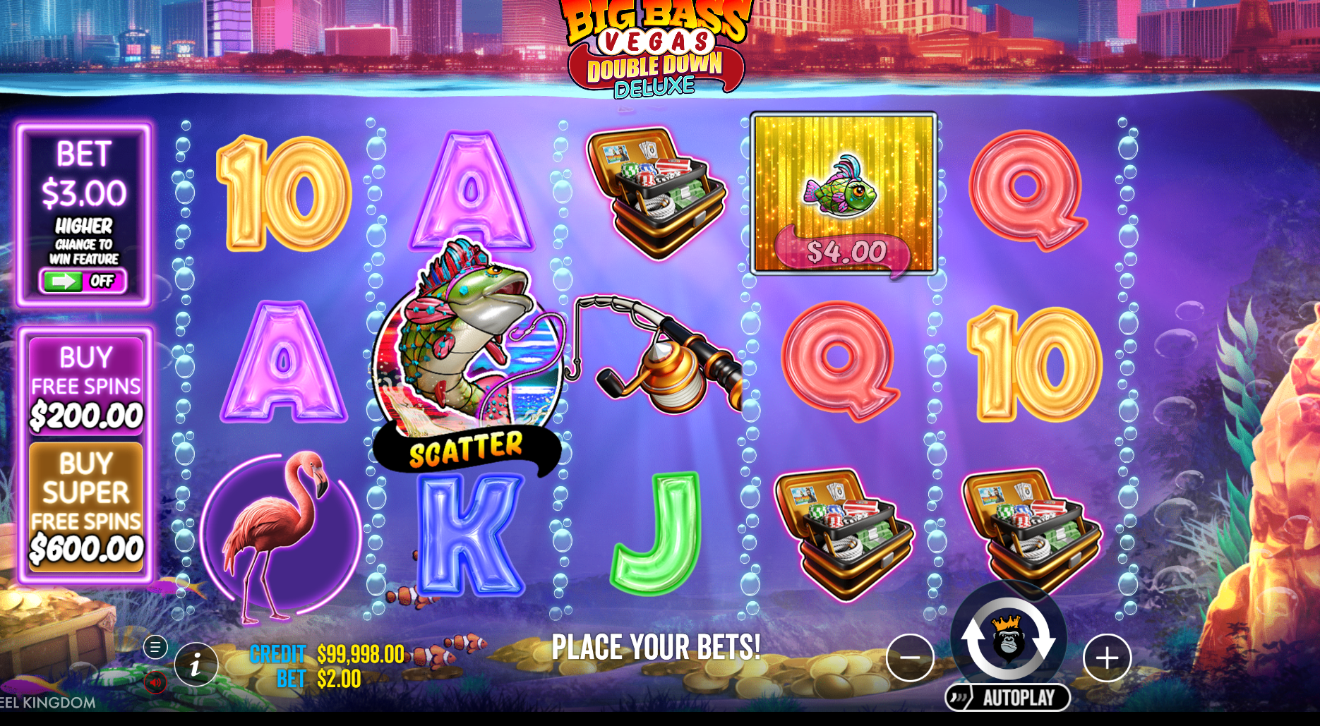 Big Bass Double Down online pokie by Pragmatic Play gameplay view