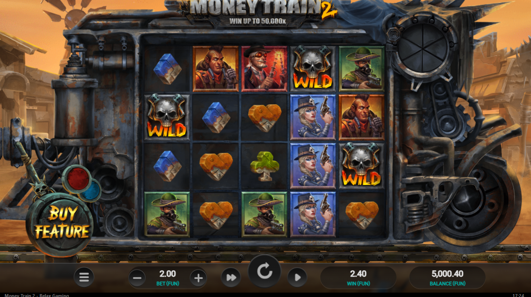 Money Train 2 online pokie by Relax Gaming game view