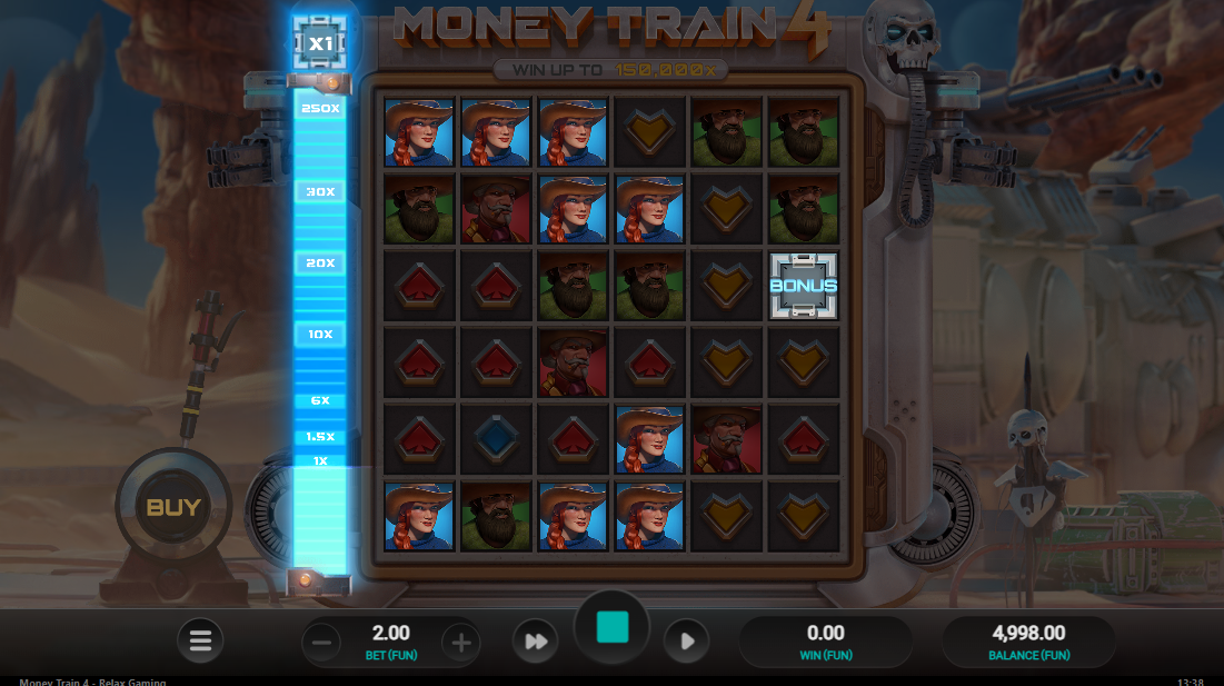 Money Train 4 online pokie by Relax Gaming gameplay view