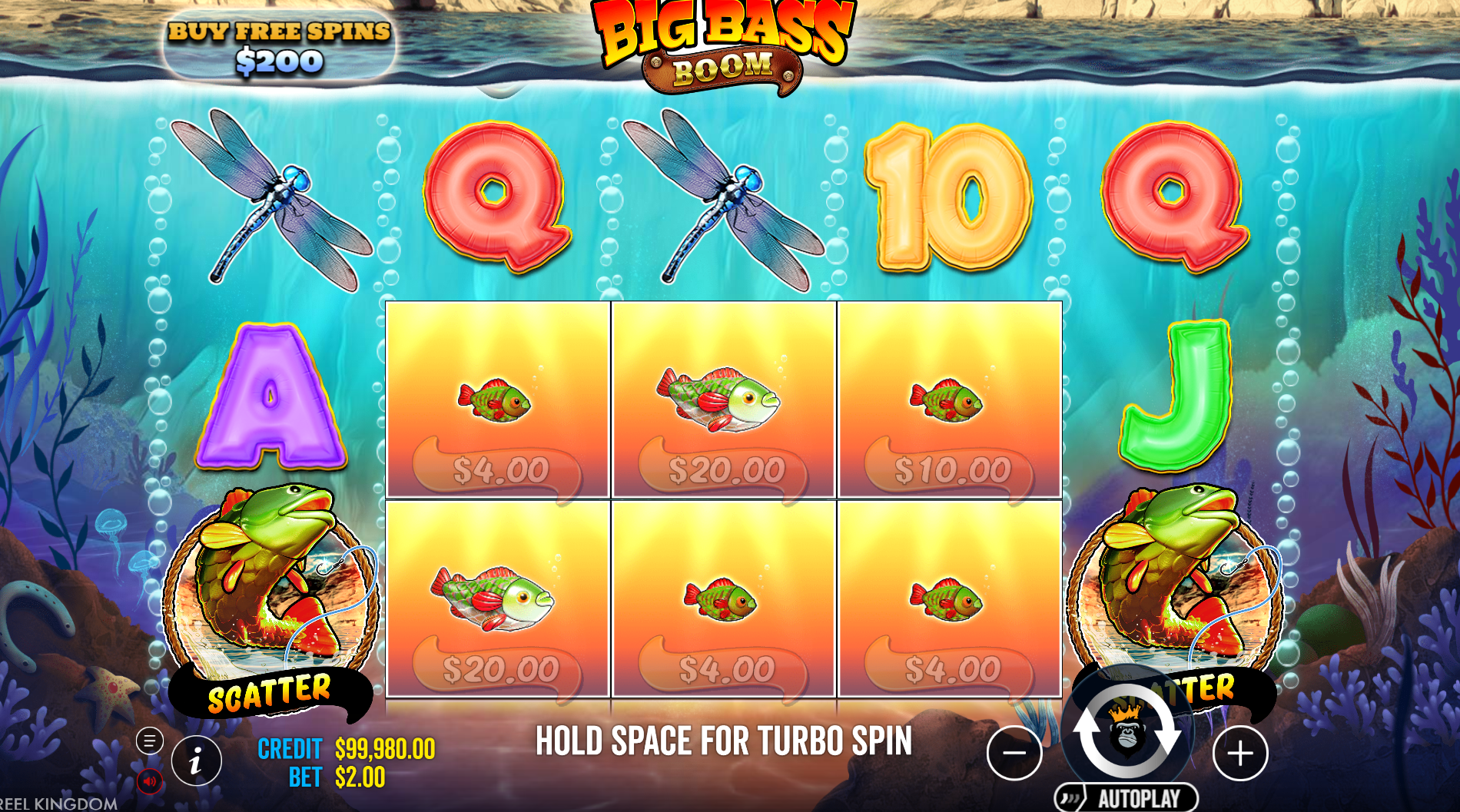 Big Bass Boom online pokie by Pragmatic Play bonus feature