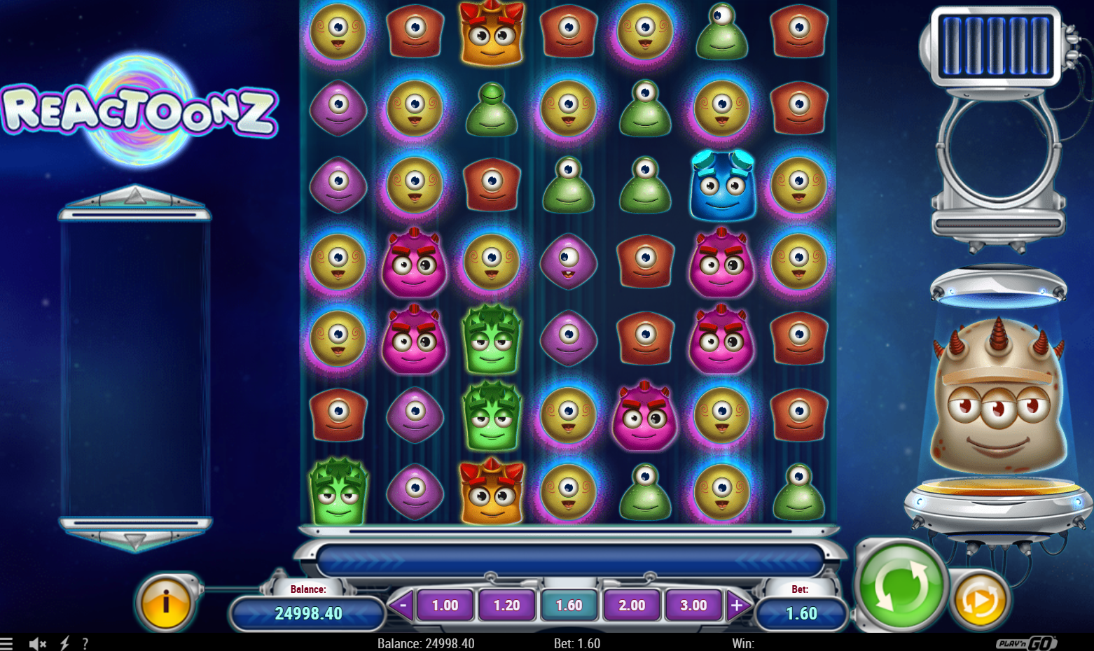 Reactoonz online pokie by Play N' Go reels