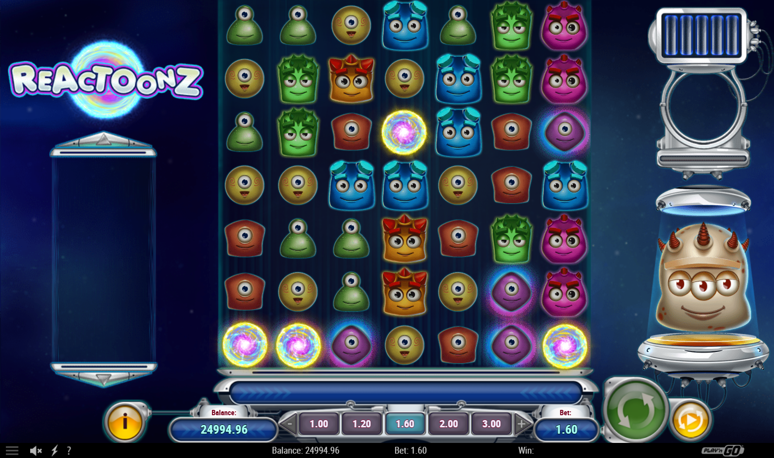 Reactoonz online pokie by Play N' Go